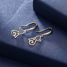 Load image into Gallery viewer, 925 Silver Cat Zircon Earrings Female Crystal from Austrian Sweet cute earrings 2 Colors Fit Female and girls Fashion jewerly